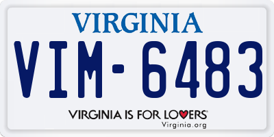 VA license plate VIM6483