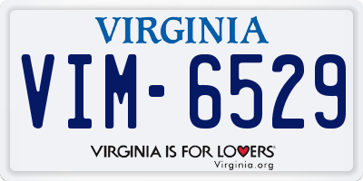 VA license plate VIM6529