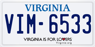 VA license plate VIM6533