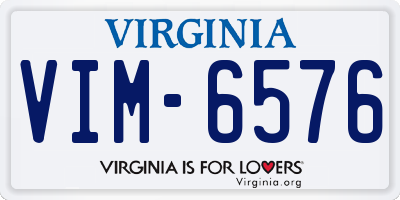 VA license plate VIM6576