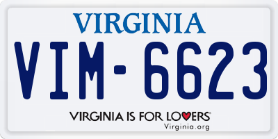 VA license plate VIM6623