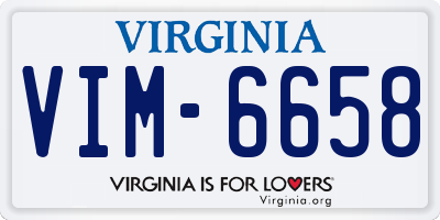 VA license plate VIM6658