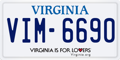 VA license plate VIM6690