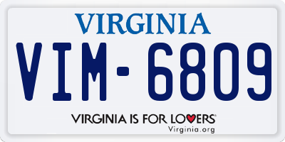 VA license plate VIM6809