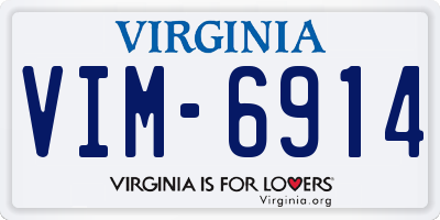 VA license plate VIM6914