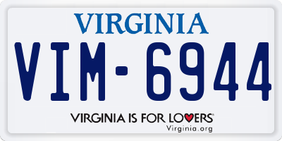 VA license plate VIM6944