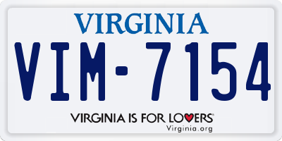 VA license plate VIM7154