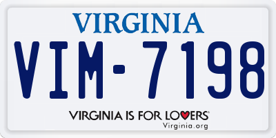 VA license plate VIM7198