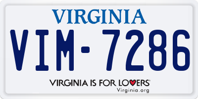 VA license plate VIM7286