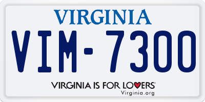 VA license plate VIM7300