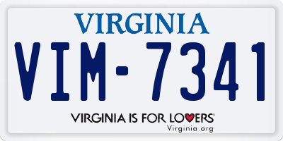 VA license plate VIM7341
