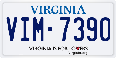 VA license plate VIM7390