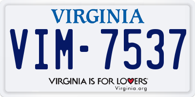VA license plate VIM7537