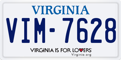 VA license plate VIM7628