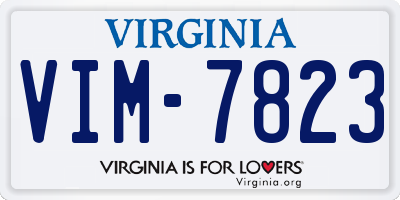 VA license plate VIM7823