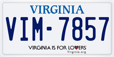 VA license plate VIM7857