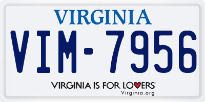 VA license plate VIM7956
