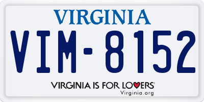 VA license plate VIM8152