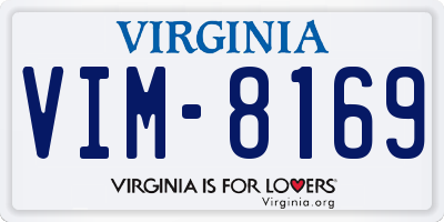VA license plate VIM8169