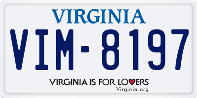 VA license plate VIM8197