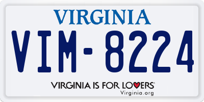 VA license plate VIM8224