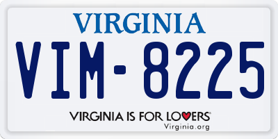 VA license plate VIM8225