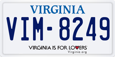 VA license plate VIM8249