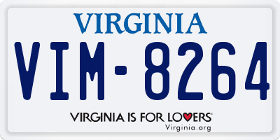 VA license plate VIM8264