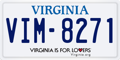 VA license plate VIM8271