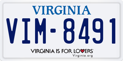 VA license plate VIM8491
