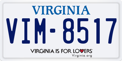VA license plate VIM8517