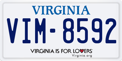 VA license plate VIM8592