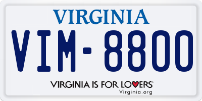 VA license plate VIM8800