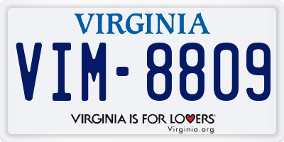 VA license plate VIM8809
