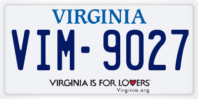 VA license plate VIM9027