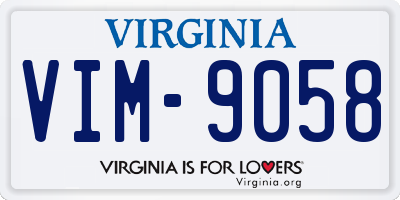 VA license plate VIM9058