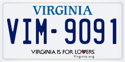 VA license plate VIM9091