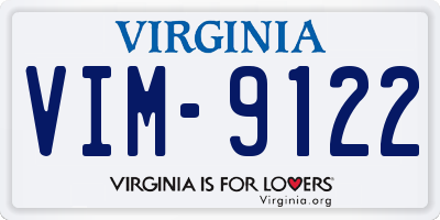 VA license plate VIM9122