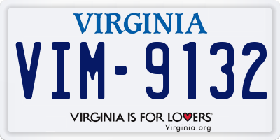 VA license plate VIM9132