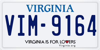 VA license plate VIM9164