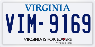 VA license plate VIM9169