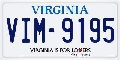 VA license plate VIM9195