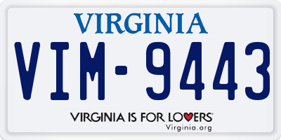 VA license plate VIM9443