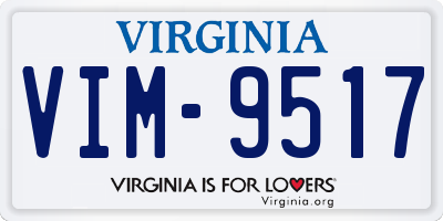 VA license plate VIM9517