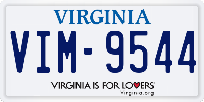 VA license plate VIM9544
