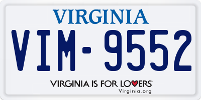 VA license plate VIM9552