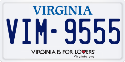 VA license plate VIM9555