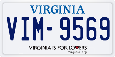 VA license plate VIM9569