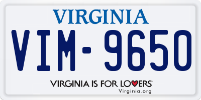 VA license plate VIM9650