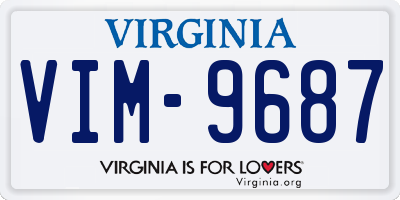 VA license plate VIM9687